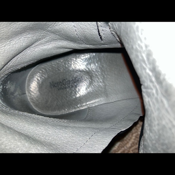 Black Combat Boots with Gold Accents - Picture 4 of 6